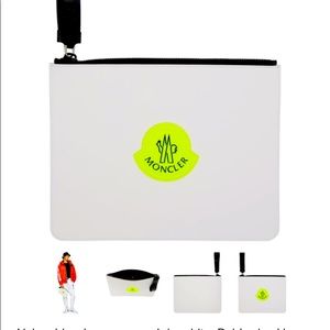 NWT Moncler White Logo GM Pouch Clutch bag